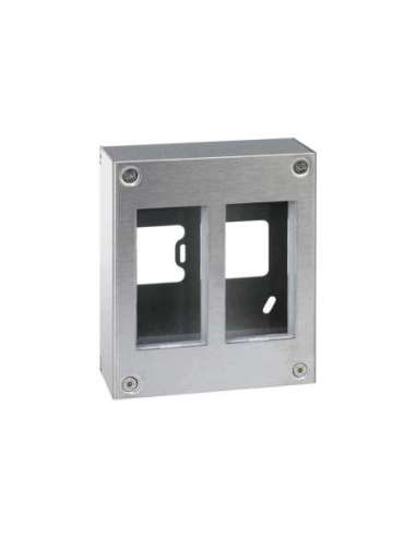 Caja metálica de pared de superficie para 2 elementos dobles acero inox Simon 500 Cima - A000989976 CON_CON 51000012-036