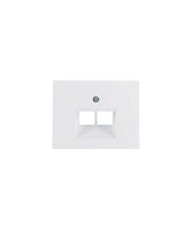 Placa central para conector doble K1 blanco polar - A001001328 HAGER 14097009 (EMBALAJE DE 10 UNIDADES)