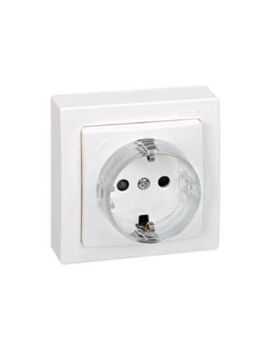 Base de enchufe schuko monobloc 16 A 250V~ con dispositivo seguridad y embornamiento a - A000038801 SIMON 73432-50