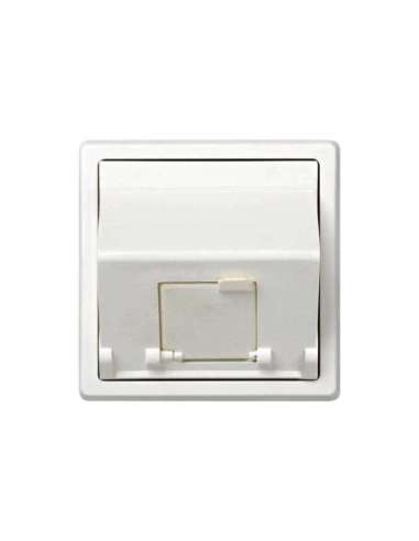 Placa de voz y datos inclinada con guardapolvo con 1 conector RJ45 AMP® de categoría 5e - A000038825 SIMON 73585-60