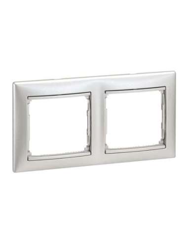 Placa embellecedora Valena de 2 elementos de color aluminio brillante para montaje hori - A000526605 LEGRAND 770152