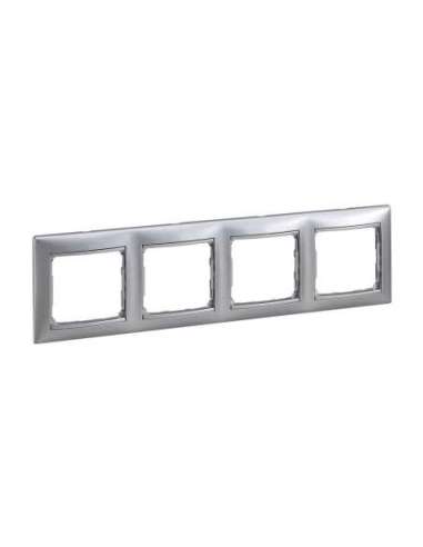 Placa embellecedora Valena de 4 elementos de color aluminio brillante para montaje hori - A000526607 LEGRAND 770154