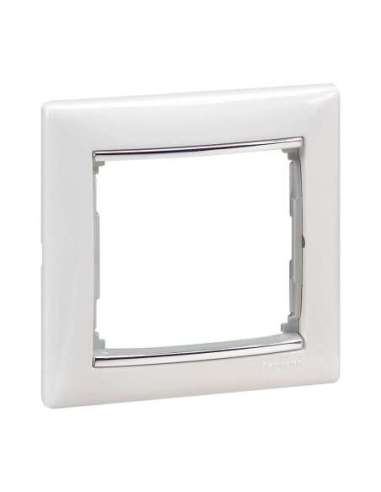 Placa embellecedora Valena de 1 elemento de color blanco y plata - A000830626 LEGRAND 770491