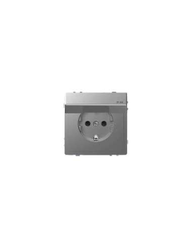 Schuko completo IP44 D-Life Aluminio - A001505866 SCHNEIDER ELECTRIC MTN2314-6036