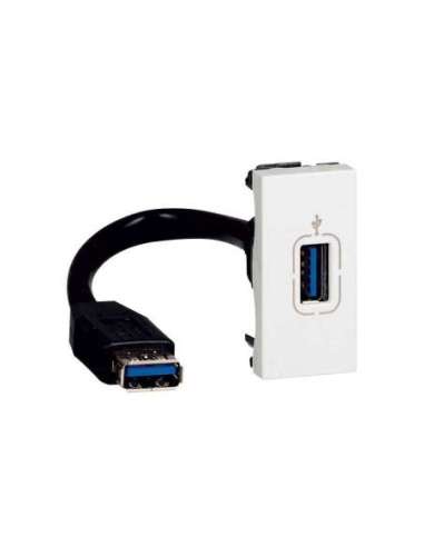 Base datos Mosaic - USB 3.0 hembra - 1 módulo - preconectorizada - Blanco - A001514906 LEGRAND 078746