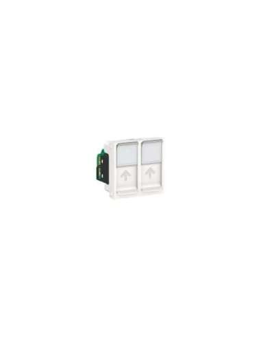 New Unica Toma doble RJ45 cat.6 UTP 2 mod. Polar - A001609477 SCHNEIDER ELECTRIC NU342018