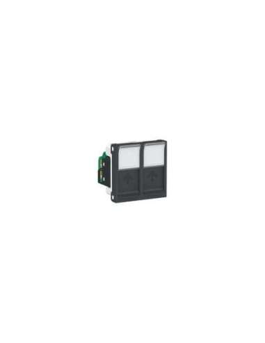 New Unica Toma doble RJ45 cat.6 UTP 2 mod. Antrac - A001609479 SCHNEIDER ELECTRIC NU342054