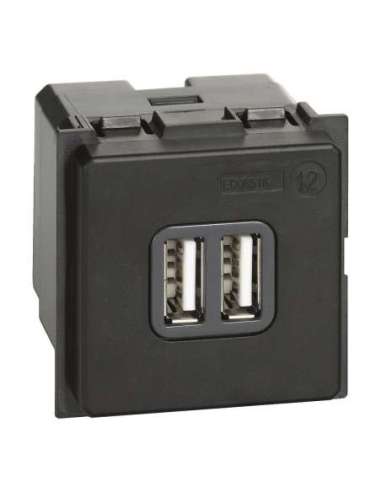 Base cargador doble USB Living Now - Tipo A+A - 2 módulos - A003863303 LEGRAND K4285C2