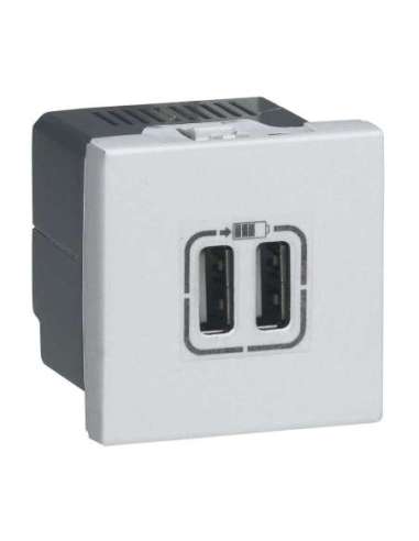 Base cargador USB 2 módulos dos puertos tipo A+A - 3A - 15W - Blanco - A003880766 LEGRAND 278594L