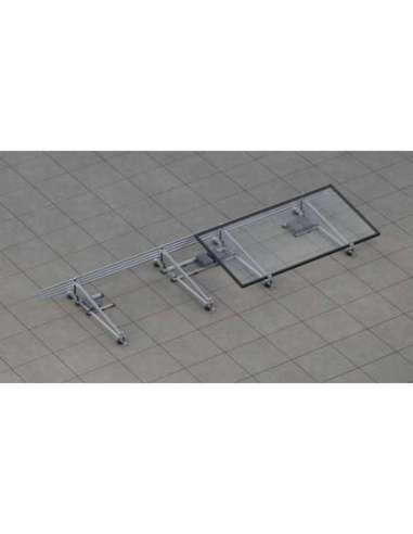 Kit soporte inclinado lastrado 29.1H-A-15 para cubierta plana horizontal doble fijación en aluminio SUNFER 13813