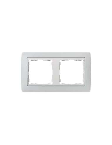 Marco para 2 elementos gris interior blanco Simon 82 - A000039944 SIMON 82621-33