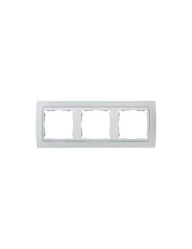 Marco para 3 elementos gris interior blanco Simon 82 - A000039962 SIMON 82631-33