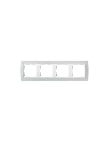 Marco para 4 elementos gris interior blanco Simon 82 - A000039977 SIMON 82641-33