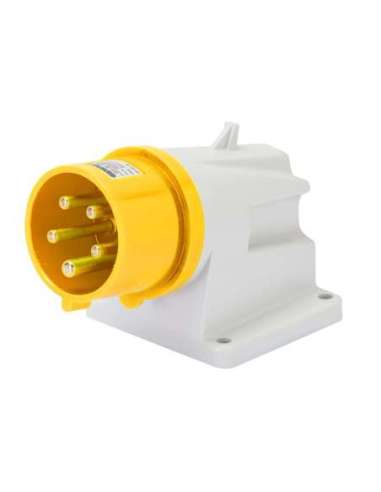 CLAVIJA FIJA DE PARED A 90° - IP44 - 3P+T 16A 100-130V 50/60HZ - AMARILLO - 4H - CONEXI - A000172962 GEWISS GW60402