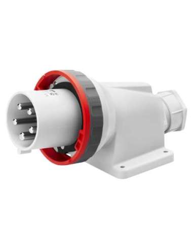 CLAVIJA FIJA DE PARED A 90° - IP67 - 3P+N+T 125A 380-415V 50/60HZ - ROJO - 6H - APRIETE - A000173010 GEWISS GW60461