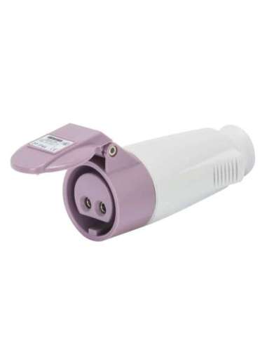 BASE MÓVIL RECTA - IP44 - 2P 16A 20-25V 50-60HZ - VIOLETA - S R - CONEXIONADO DE TORNIL - A000173162 GEWISS GW62064