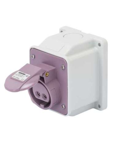 BASE FIJA DE PARED A 10° - IP44 - 2P 16A 20-25V 50-60HZ - VIOLETA - S R - CONEXIONADO D - A000173344 GEWISS GW62456