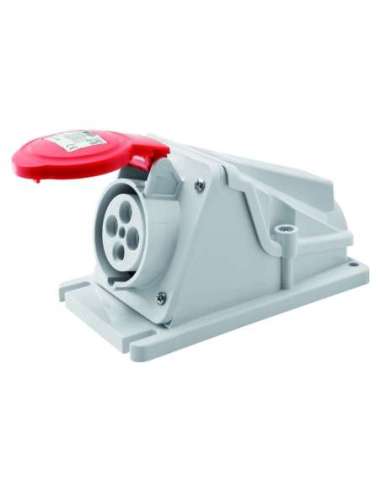 BASE FIJA DE PARED A 90° - IP44 - 3P+T 16A 380-415V 50/60HZ - ROJO - 6H - CONEXIONADO D - A000173369 GEWISS GW62481