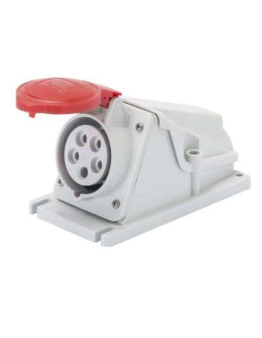 BASE FIJA DE PARED A 90° - IP44 - 3P+N+T 16A 380-415V 50/60HZ - ROJO - 6H - CONEXIONADO - A000173370 GEWISS GW62482