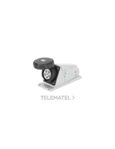 BASE FIJA DE PARED A 90° - IP67 - 3P+T 63A 480-500V 50/60HZ - NEGRO - 7H - CONEXIONADO - A000173498 GEWISS GW63528