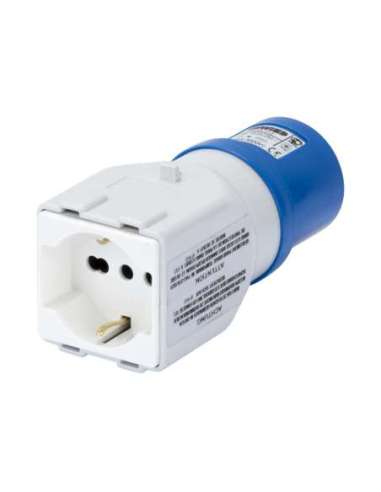 ADAPTADOR INDUSTRIAL/RESIDENCIAL IP44 - CLAVIJA 2P+T 16A 230V ac 50/60HZ - 1 BASE 2P+T - A000173539 GEWISS GW64212