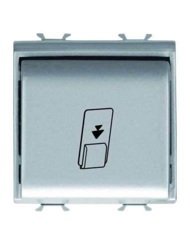 INTERRUPTOR UNIVERSAL DE TARJETA - 1P NA 16AX - RETROILUMINABLE - 2 MÓDULOS - TITANIO - - A000711422 GEWISS GW14039