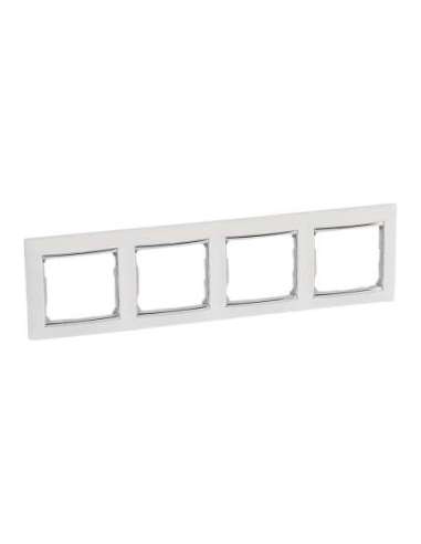 Placa embellecedora Valena de 4 elementos de color blanco y plata para montaje horizont - A000830629 LEGRAND 770494