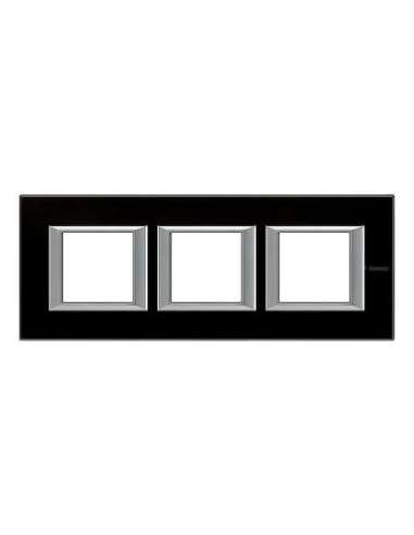 Placa embellecedora recta Axolute de color Cristal Noche - 2 x 3 módulos - entreeje 71 - A000830674 BTICINO HA4802M3HVNN