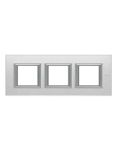 Placa embellecedora recta Axolute de color Cristal Espejo - 2 x 3 módulos - entreeje 71 - A000830676 BTICINO HA4802M3HVSA