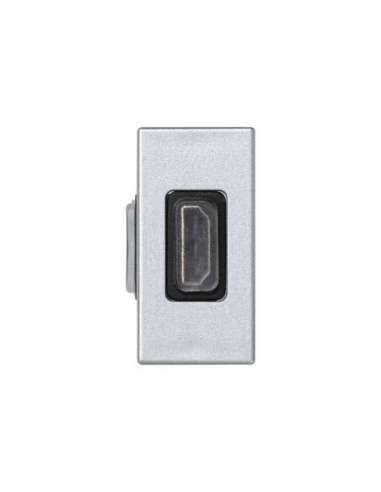 Conector HDMI Tipo A hembra con placa embellecedora aluminio Simon K45 - A000900498 CON_CON K129B/8