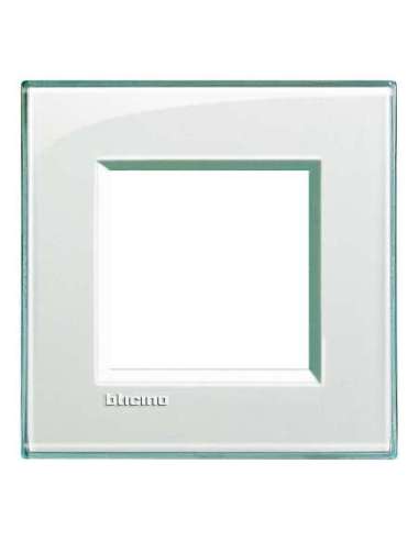 Placa embellecedora Livinglight de color Aguamarina - 2 módulos - A000951161 BTICINO LNA4802KA