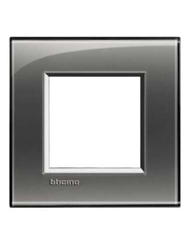 Placa embellecedora Livinglight de color Fumé - 2 módulos - A000951162 BTICINO LNA4802KF