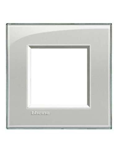 Placa embellecedora Livinglight de color Gris hielo - 2 módulos - A000951163 BTICINO LNA4802KG