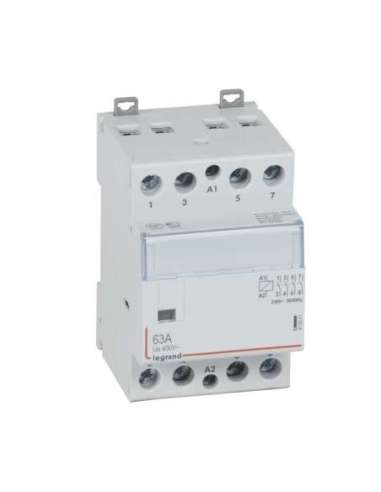 Contactor con bobina 230 V~ - 4P - 400 V~ - 63A - 4 NA - 3 módulos - A000987080 LEGRAND 412541