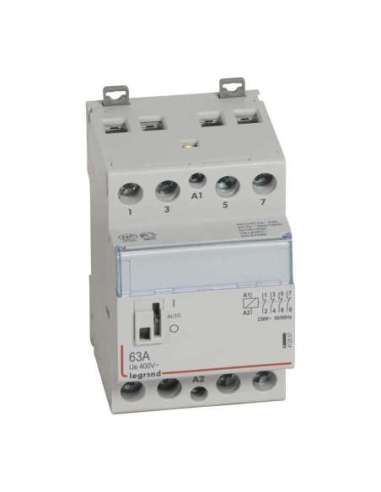 Contactor con bobina 230 V~ - 4P - 250 V~ - 63A - 4 NC - 3 módulos - A000987085 LEGRAND 412557