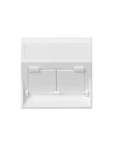 Placa de voz y datos inclinada con guardapolvo 1 elemento para 2 RJ45 blanco Simon 500 - A000989778 CON_CON 50000086-030