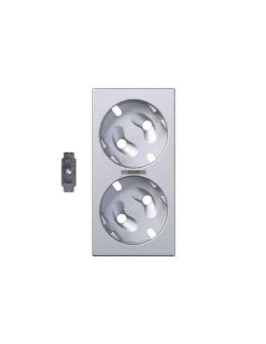 Tapa para el mecanismo de la base de enchufe schuko doble con visor y led indicador alu - A000989893 CON_CON 50011041-033