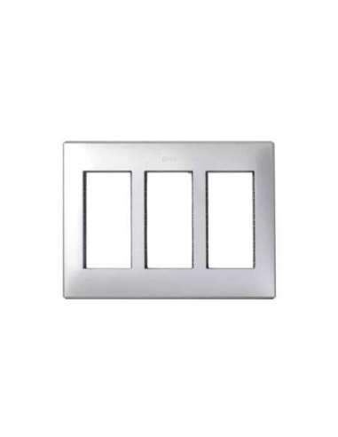 Marco para pared de empotrar y bastidores para 3 elementos dobles aluminio Simon 500 Ci - A000990019 CON_CON 51010103-033