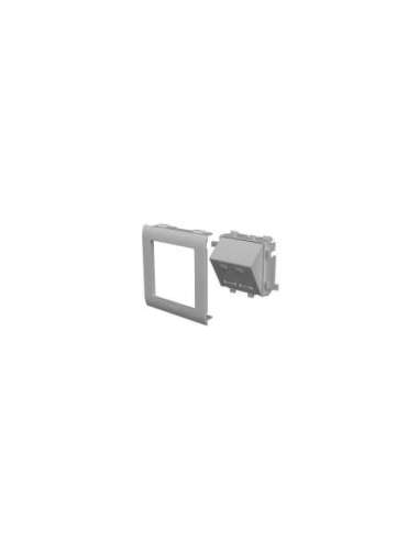 93 Placa inclinada 2 RJ45 color aluminio 65 U24X 93753-03 - A001161051 UNEX 93753-03 (EMBALAJE DE 6 UNIDADES)