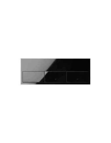 Kit front horizontal para 3 elementos con 3 teclas negro brillante Simon 100 - A001481926 SIMON 10020301-138