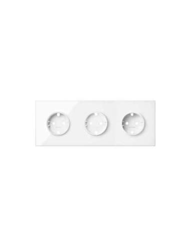 Kit front para 3 elementos con 3 bases de enchufe schuko blanco brillante Simon 100 - A001481927 SIMON 10020302-130