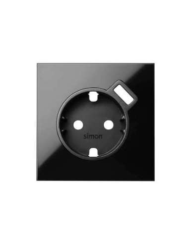 Tapa para la base de enchufe schuko con cargador USB integrado negro brillante Simon 10 - A001582232 SIMON 10000049-138