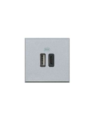 Base cargador USB (A+C) Axolute - 3A - 5V - 230V - 2 módulos - Tech - A001650313 LEGRAND HC4287C2