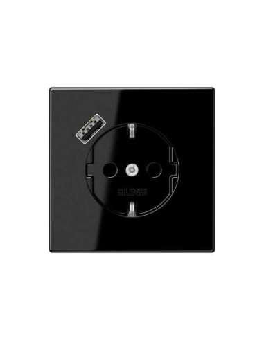 Enchufe SCHUKO® c/ USB-A LS negro - A004513620 JUNG LS1520-18ASW