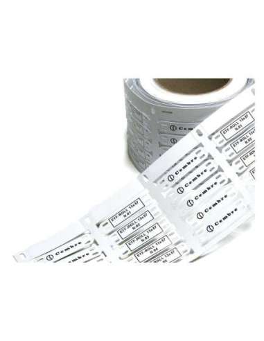 PLACA PARA MANGUERA ETF-ROLL 44192-SBS 13X57MM BLANCA - A004572458 CEMBRE 44192-SBS (EMBALAJE DE 1775 UNIDADES)