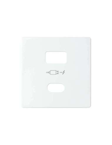 Placa para cargador USB A+C Quickcharge blanco mate Simon 82 Concept - A004610885 SIMON 8201296-090