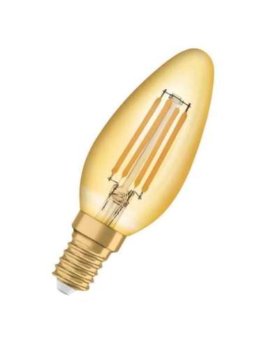 Lámpara LED Vintage 1906 LED CL B FIL GOLD 35 non-dim 4W/824 E14 LED_LED 4099854091476 (EMBALAJE DE 6 UNIDADES)