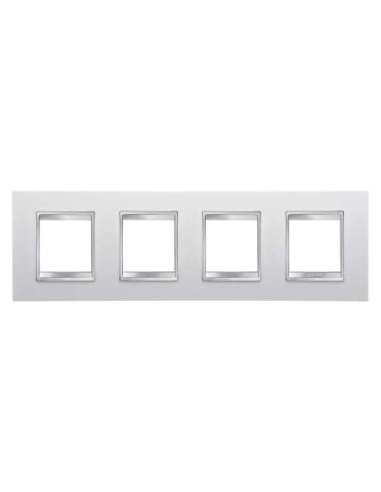 PLACA LUX INTERNATIONAL - TECNOPOLÍMERO - 2+2+2+2 MÓDULOS HORIZONTAL - BLANCO - CHORUSM - A000609015 GEWISS GW16228TB