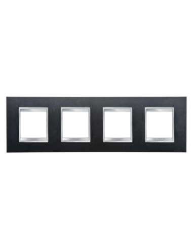 PLACA LUX INTERNATIONAL - TECNOPOLÍMERO BARNIZADO - 2+2+2+2 MÓDULOS HORIZONTAL - PIZARR - A000609017 GEWISS GW16228VA