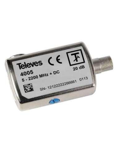 Atenuador 0-20dB enchufable F 5-2200MHz - A000688060 TELEVES 4005